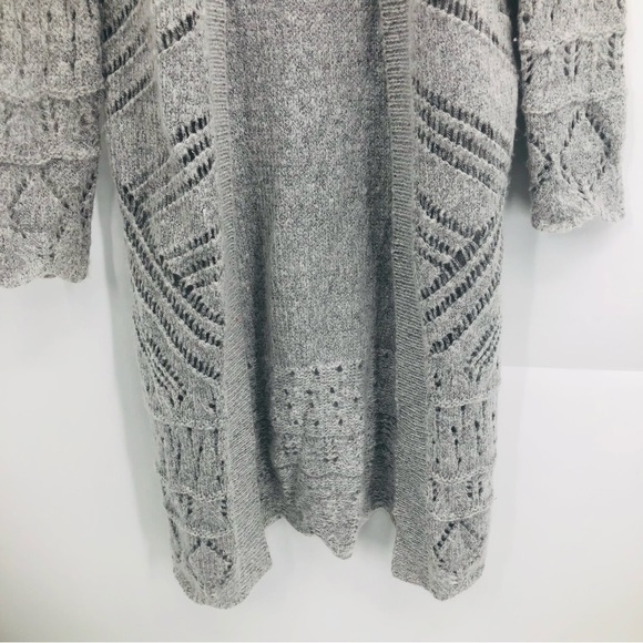 Mystree Women’s gray. duster sweater, calf length grey Size‎ large - Picture 5 of 14